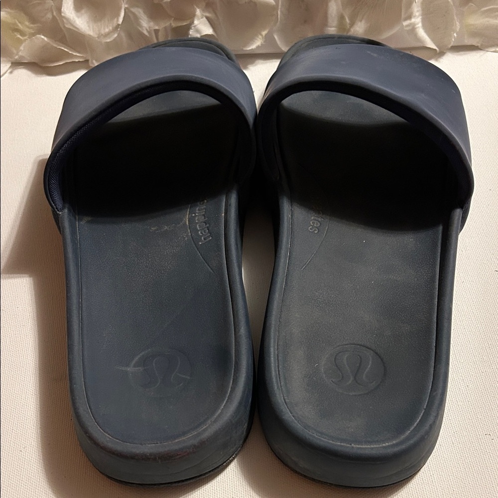 Lululemon Athletica Dark Blue Slide Sandals - Picture 3 of 5